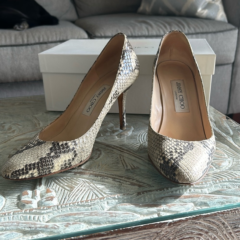 Jimmy Choo Snake Print Leather